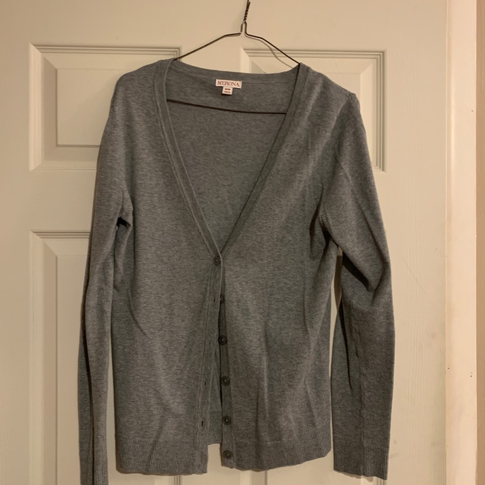 Grey v neck cardigan